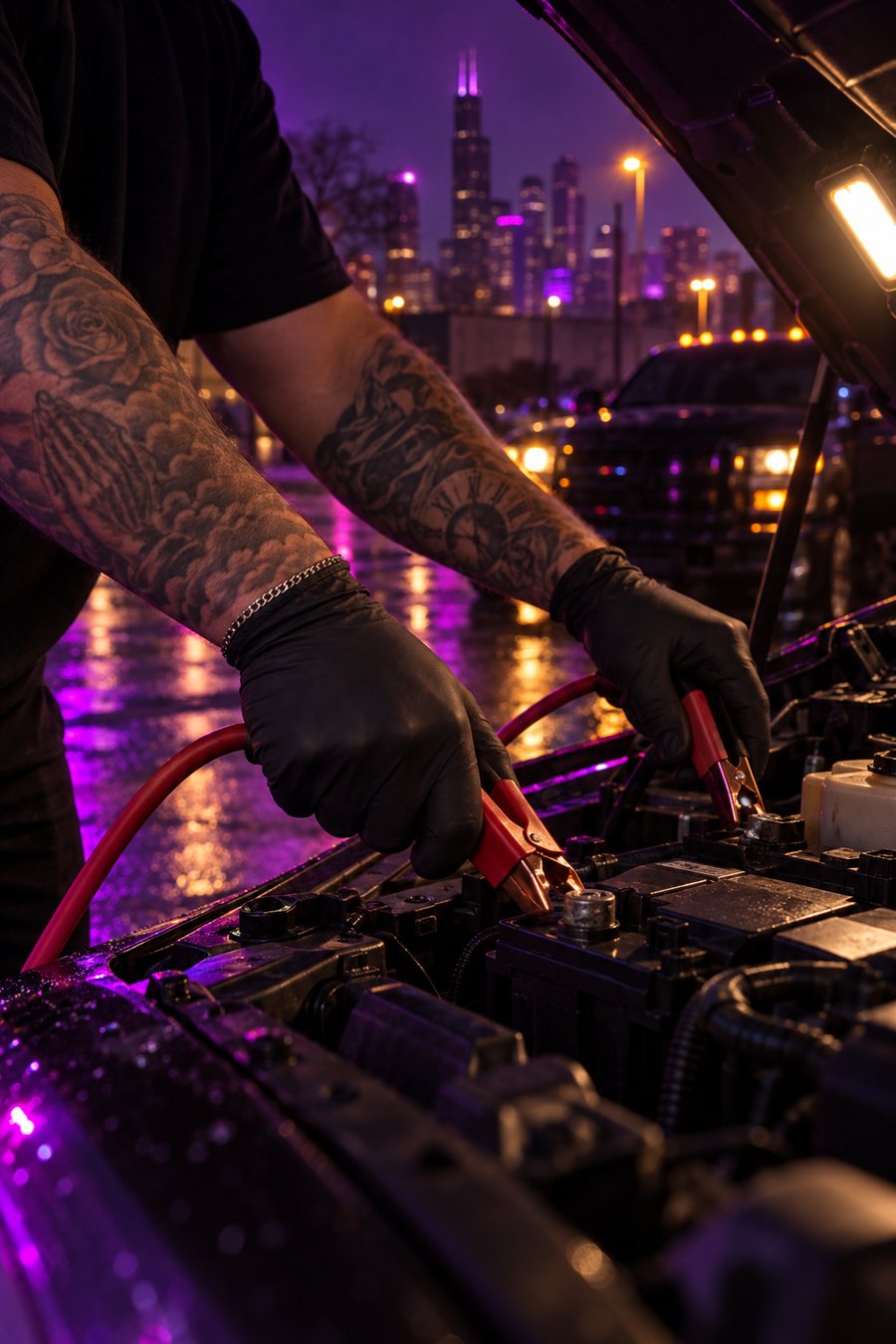 Jump starting a car battery